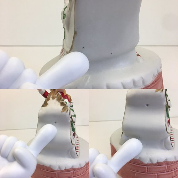 Vtg Christmas Holiday Musical Figurine Girl Santa Outfit Sleigh Sled‎ Ceramic - Picture 10 of 10